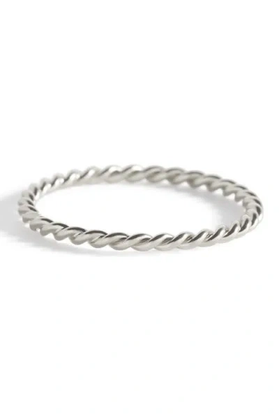 Mint & Lily Dainty Braided Stacking Ring In Silver