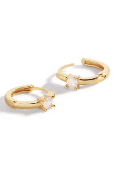 Mint & Lily Single Stone Birthstone Huggie Hoop Earrings