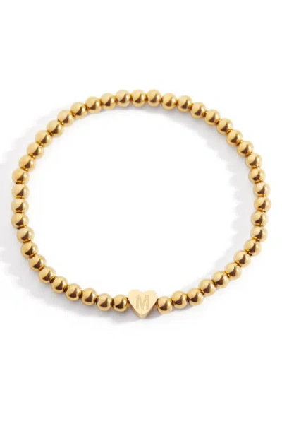 Mint & Lily Gold Beaded With Heart Initial Bracelet