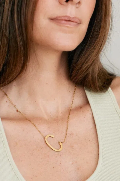 Mint & Lily Statement Initial Necklace In White