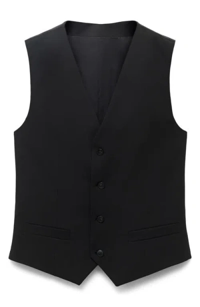 Mango Paris Superslim Fit Suit Vest In Black