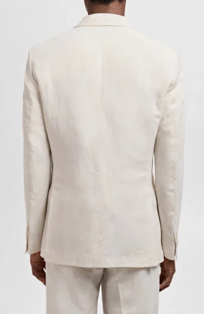 Mango Slim Fit Suit Blazer In Neutral