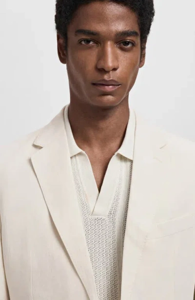 Mango Slim Fit Suit Blazer In Neutral