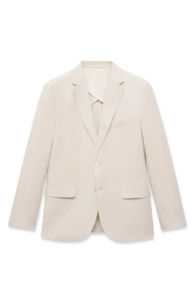 Mango Slim Fit Suit Blazer In Neutral
