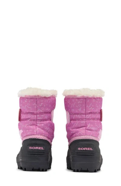 Sorel Kids' Snow Commander Insulated Waterproof Boot In Pink
