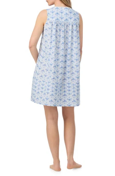 Eileen West Short Cotton Chemise In Blue