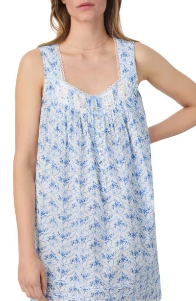 Eileen West Short Cotton Chemise In Blue