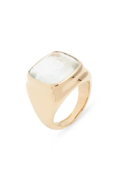 Soko Umbo Square Statement Ring In Gold