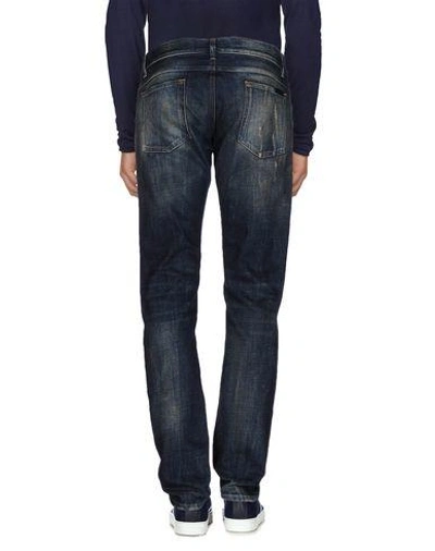 Shop Dolce & Gabbana Man Jeans Blue Size 28 Cotton, Cow Leather