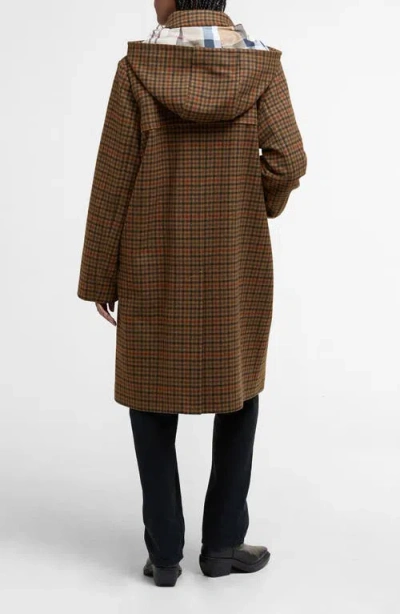 Barbour Melody Houndstooth Check Wool Blend Duffle Coat In Multi