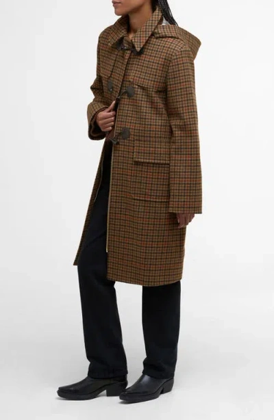 Barbour Melody Houndstooth Check Wool Blend Duffle Coat In Multi