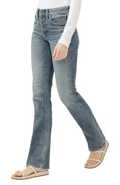 Silver Jeans Co. Women's Elyse Mid Rise Comfort Fit Slim Bootcut Jeans In Blue