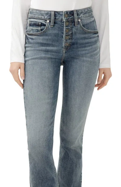 Silver Jeans Co. Women's Elyse Mid Rise Comfort Fit Slim Bootcut Jeans In Blue