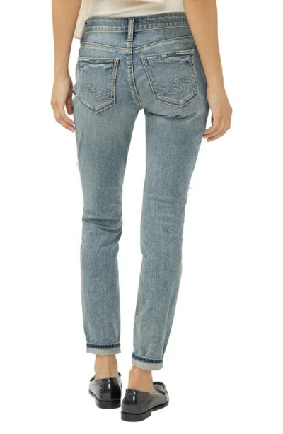 Silver Jeans Co. Women's Girlfriend Mid Rise Skinny Leg Jeans In Blue