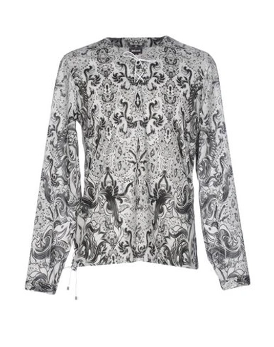 Just Cavalli Patterned Shirt In Light Grey