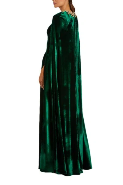 Mac Duggal 68977 Long Formal Mother Of The Bride Velvet Dress In Green