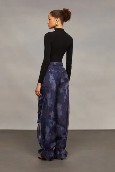 Amur Bridgette Organza Cargo Pants In Black