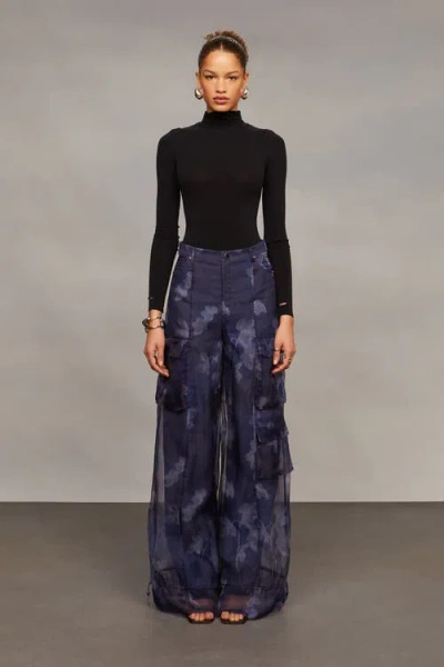Amur Bridgette Organza Cargo Pants In Black
