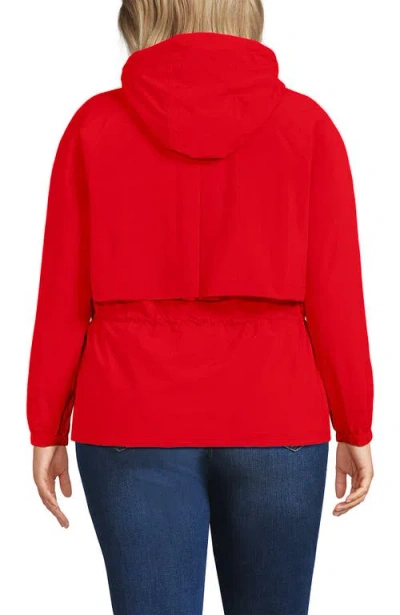 Lands' End Squall Packable Rain Jacket In Red
