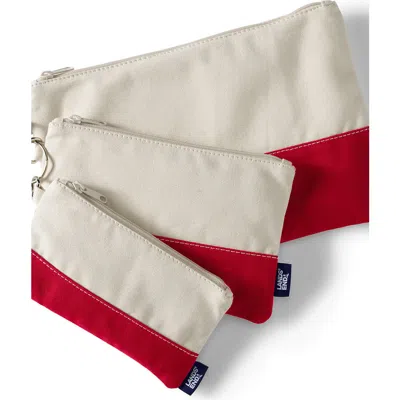 Lands' End Zip Canvas Pouch 3 Pack In White