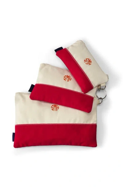 Lands' End Zip Canvas Pouch 3 Pack In White