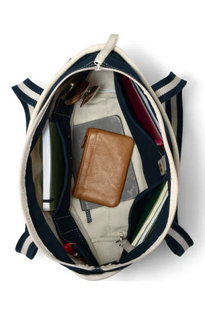 Lands' End Open Top Long Handle Canvas Tote Bag In Neutral