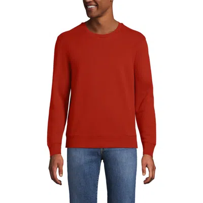Lands' End Long Sleeve Serious Sweats Crewneck Sweatshirt In Red
