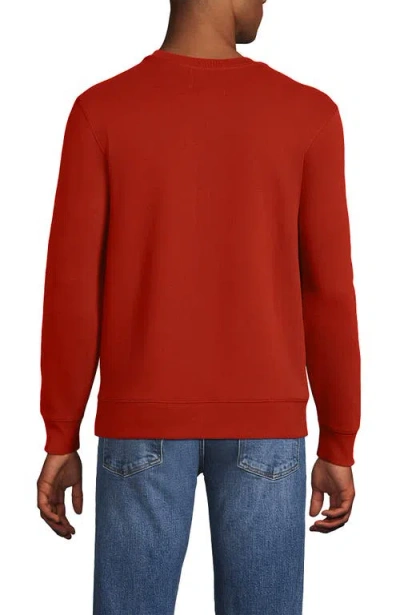 Lands' End Long Sleeve Serious Sweats Crewneck Sweatshirt In Red
