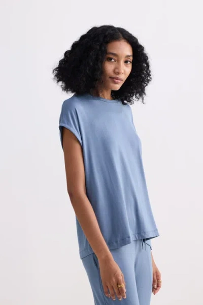 Reistor Relaxed Tee With Round Neck In Blue