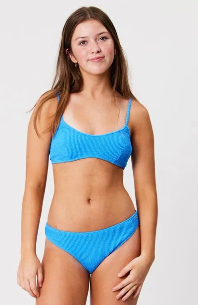 Snapper Rock Textured Bikini Top In Blue