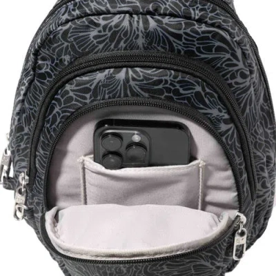 Baggallini Anti-theft Multi Zip Sling In Purple