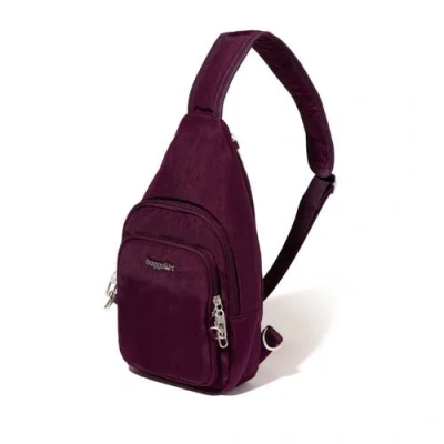 Baggallini The Travel Smart Edit Securtex Anti Theft Daytripper Sling Bag In Purple