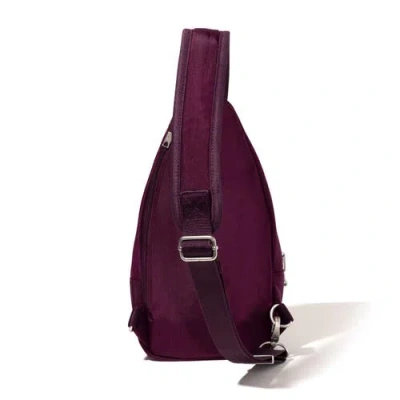 Baggallini The Travel Smart Edit Securtex Anti Theft Daytripper Sling Bag In Purple