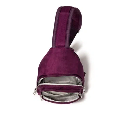 Baggallini The Travel Smart Edit Securtex Anti Theft Daytripper Sling Bag In Purple