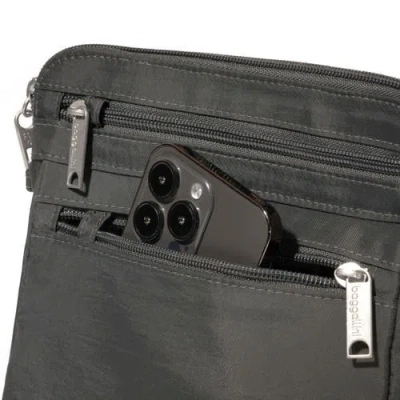 Baggallini Securtex Anti-theft Crossbody Bag In Gray