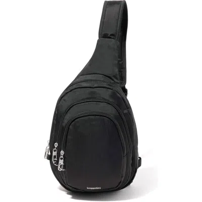 Baggallini Securtex Anti-theft Multi Zip Sling In French Navy
