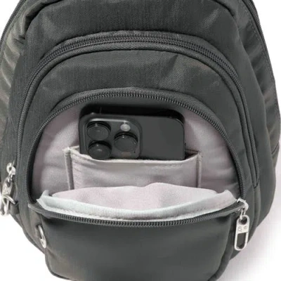 Baggallini Securtex Anti-theft Multi Zip Sling In Gray