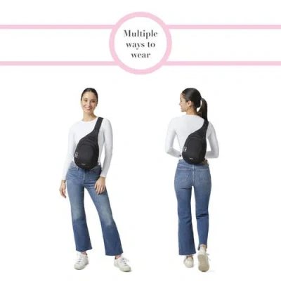 Baggallini Securtex Anti-theft Multi Zip Sling In Blue