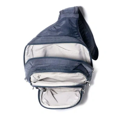 Baggallini Securtex Anti-theft Multi Zip Sling In Blue