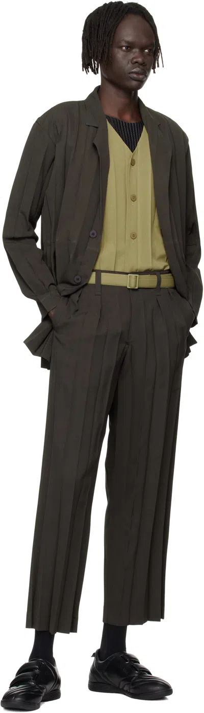 Issey Miyake Khaki Wrap Belt In Green