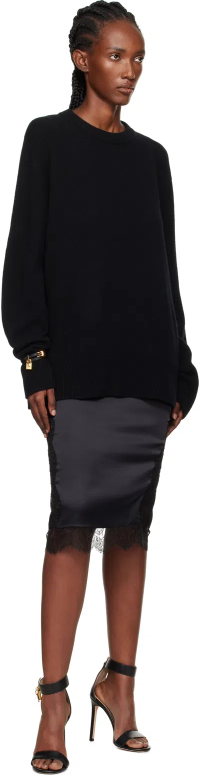 Tom Ford Padlock Leather Bracelet Accessories In Black