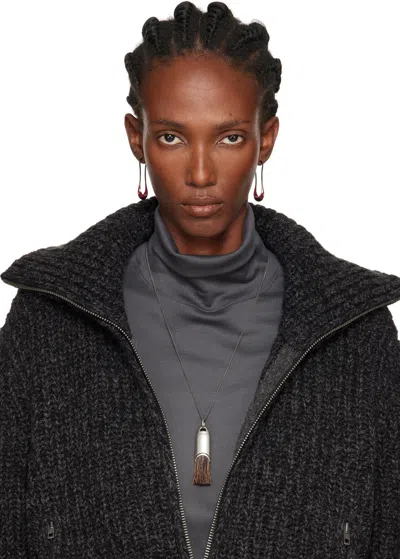 Lemaire Personal Brush Necklace In Gray