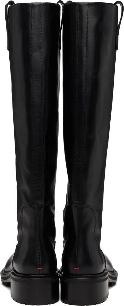 Aeyde Leather Henry Knee-high Boots 45 In Black