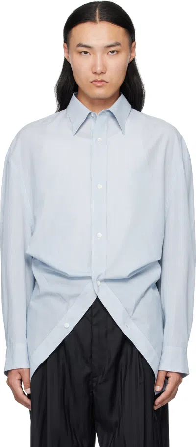 Hed Mayner Light Cotton Poplin Shirt In Blue