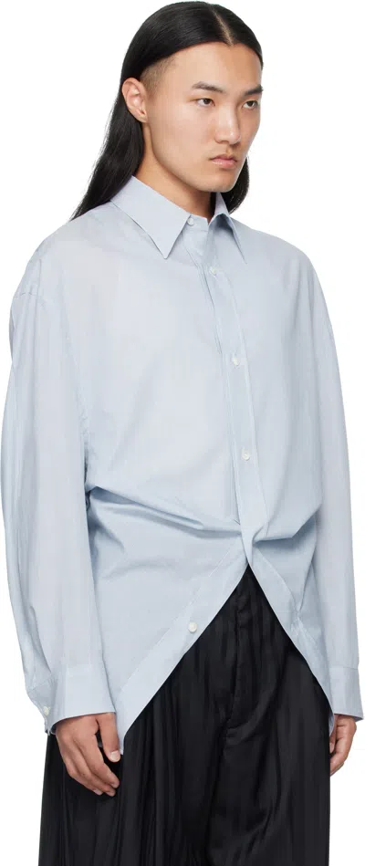 Hed Mayner Light Cotton Poplin Shirt In Blue
