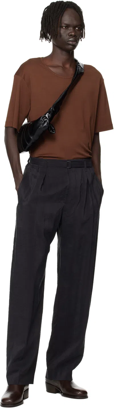 Lemaire Black Small Croissant Bag In Black