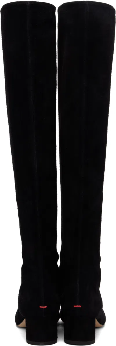 Aeyde Suede Block Heel Over-the-knee Boots In Black
