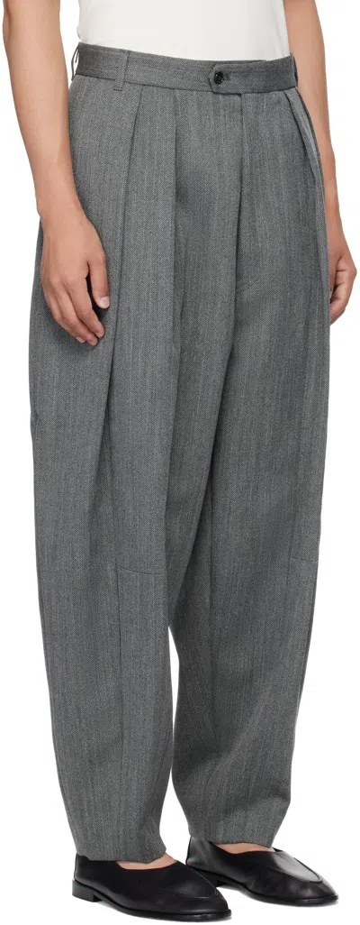 Hed Mayner Wool Trousers In Gray