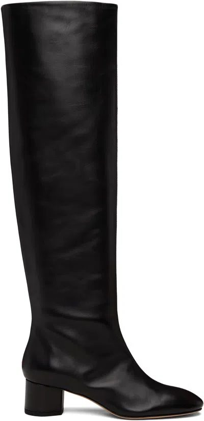 Aeyde Leather Willa Knee-high Boots Heel 5cm In Black