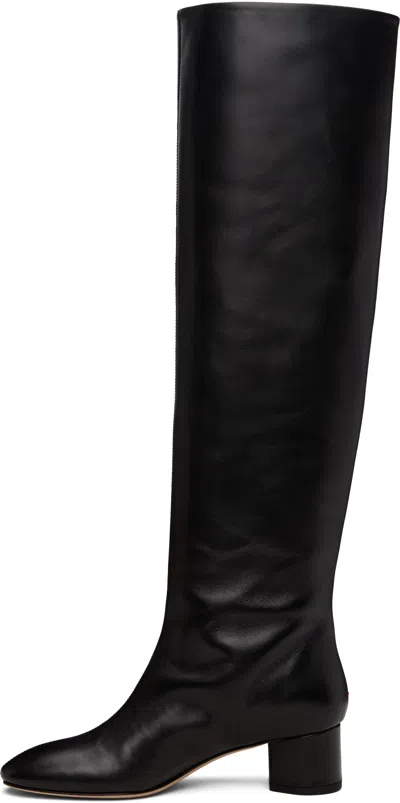 Aeyde Leather Willa Knee-high Boots Heel 5cm In Black